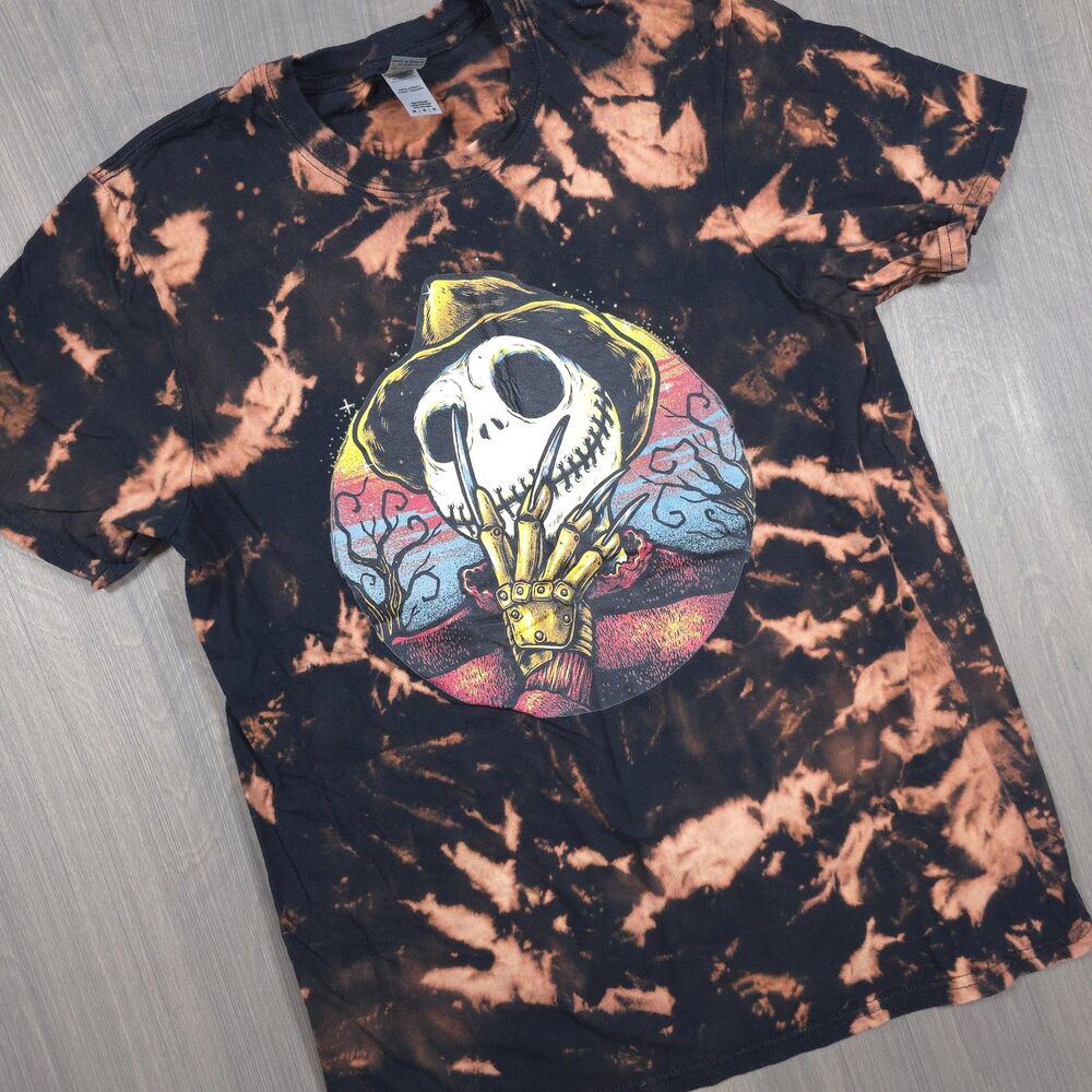 Gildan Softstyle Jack Skellington Freddy Krueger Tie Dye Shirt M